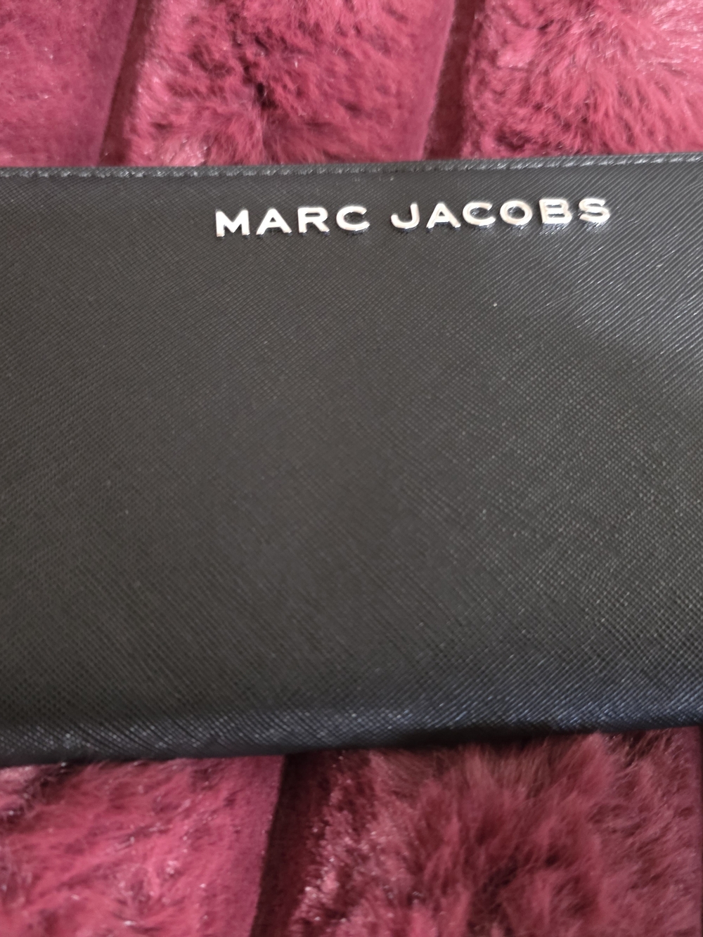 Marc Jacobs Black Leather Wallet with Silver Logo